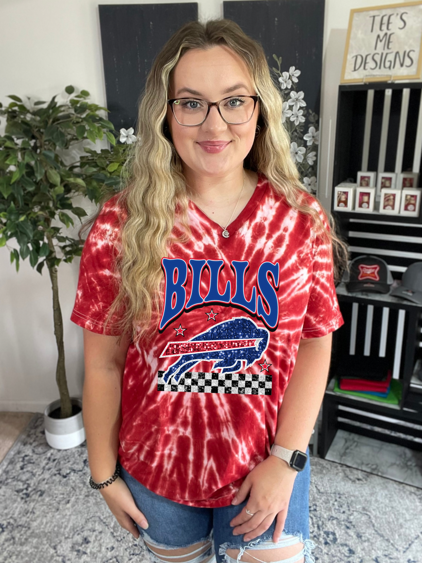 Buffalo Tie Dye V-neck