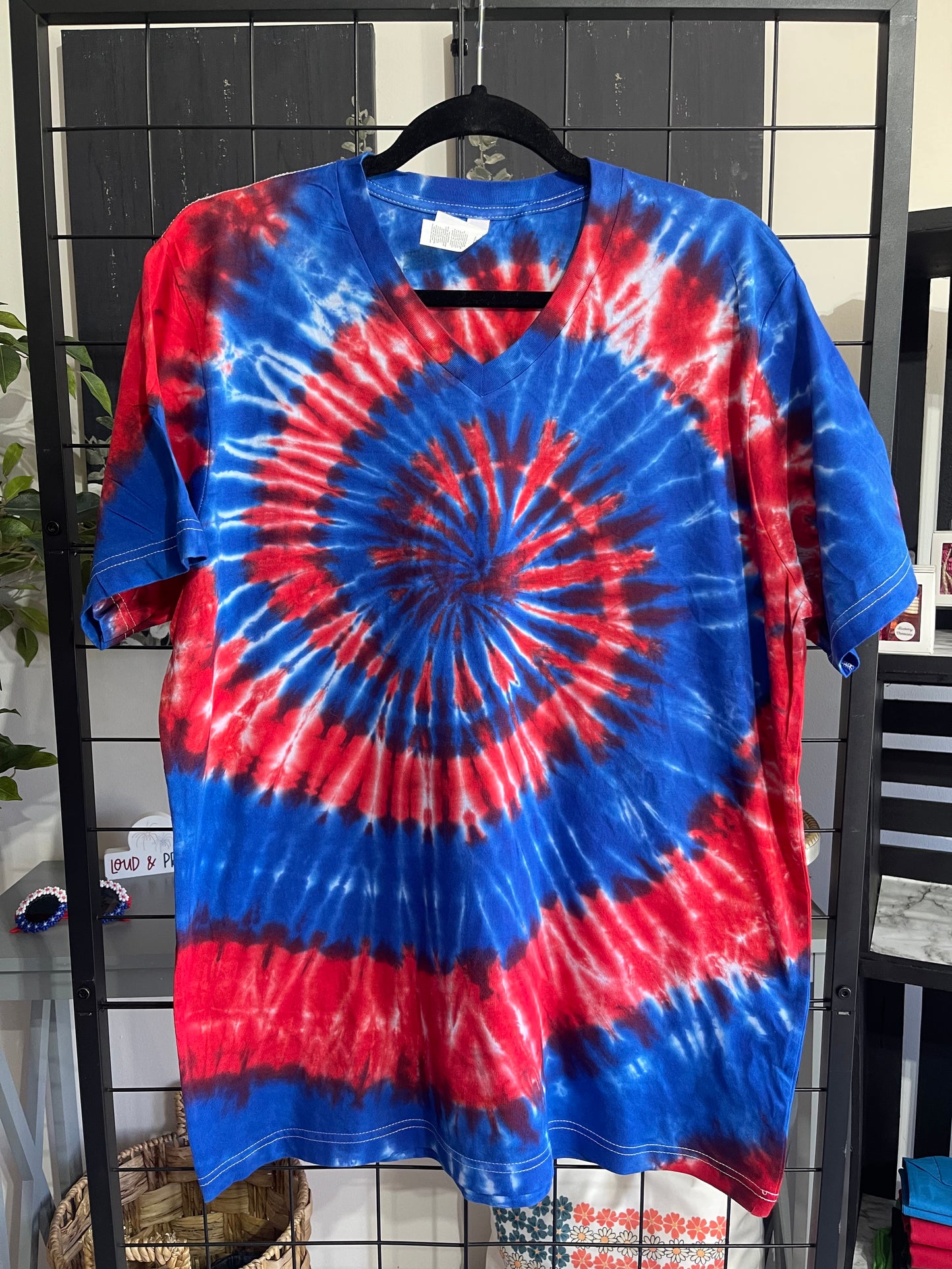 Red & Blue Tie Dye Tee