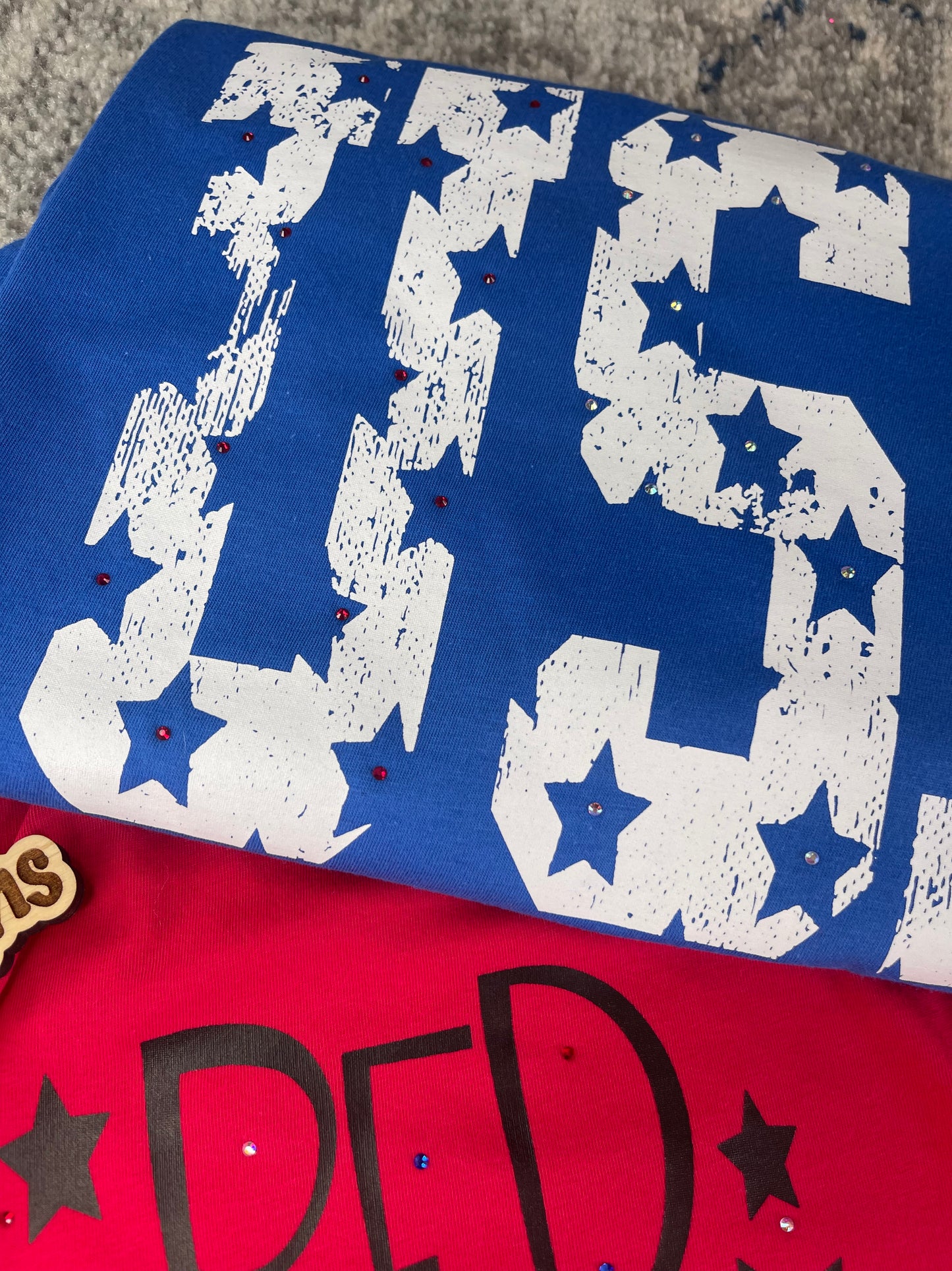 Mystery Americana Tee With Rhinestones