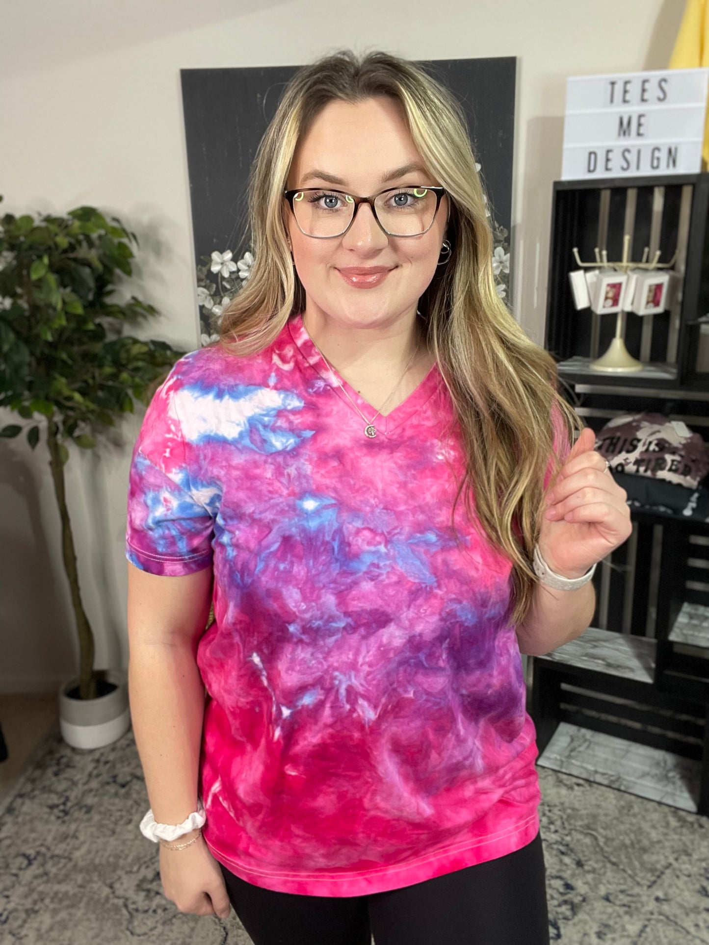Ice Dye V-Neck