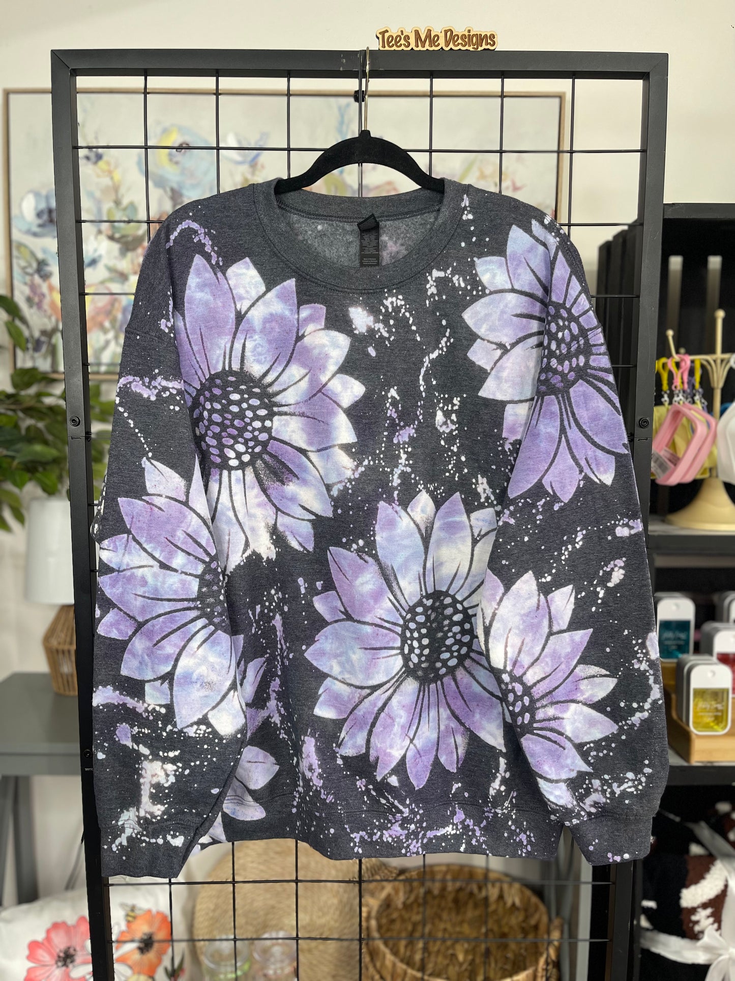 Purple Watercolor Sunflower Tee's & Crews
