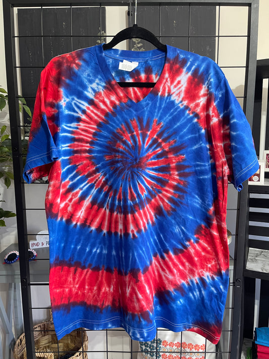 Red & Blue Tie Dye Tee