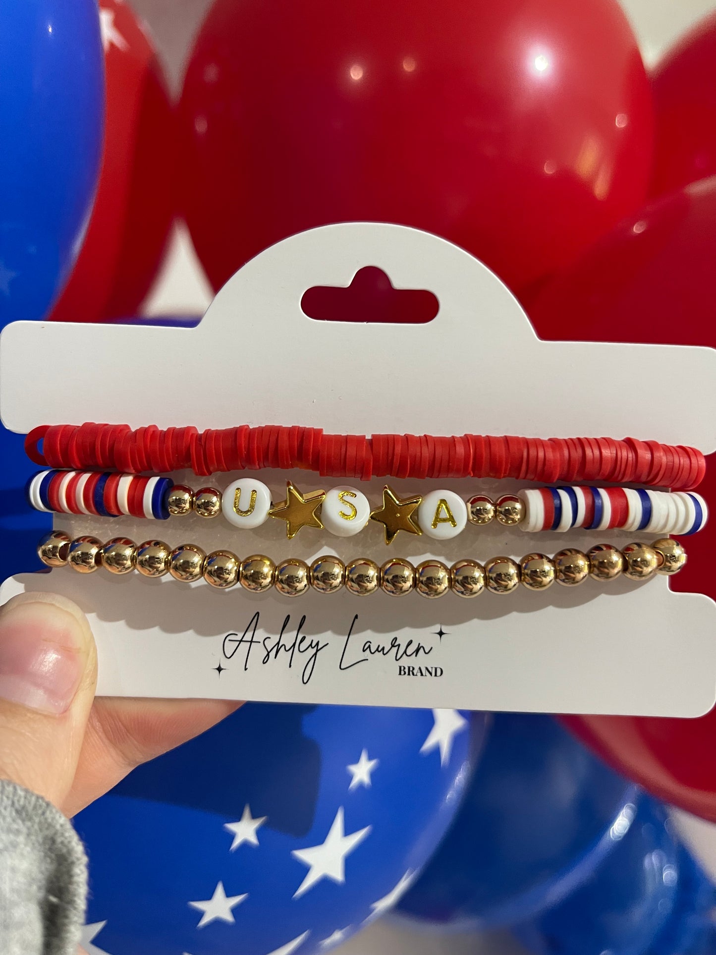USA Beaded Bracelet