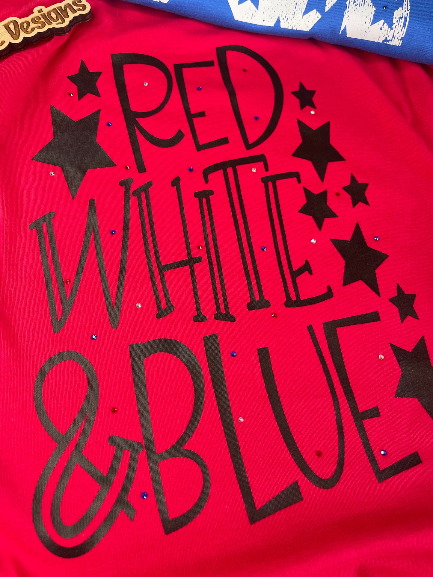 Mystery Americana Tee With Rhinestones