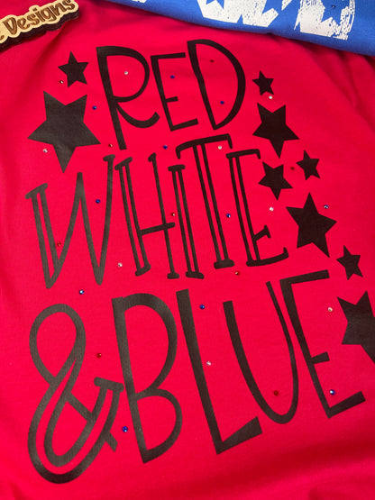 Mystery Americana Tee With Rhinestones