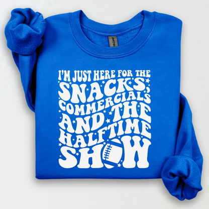 Here For Everything Except Football Crewneck Sweatshirt
