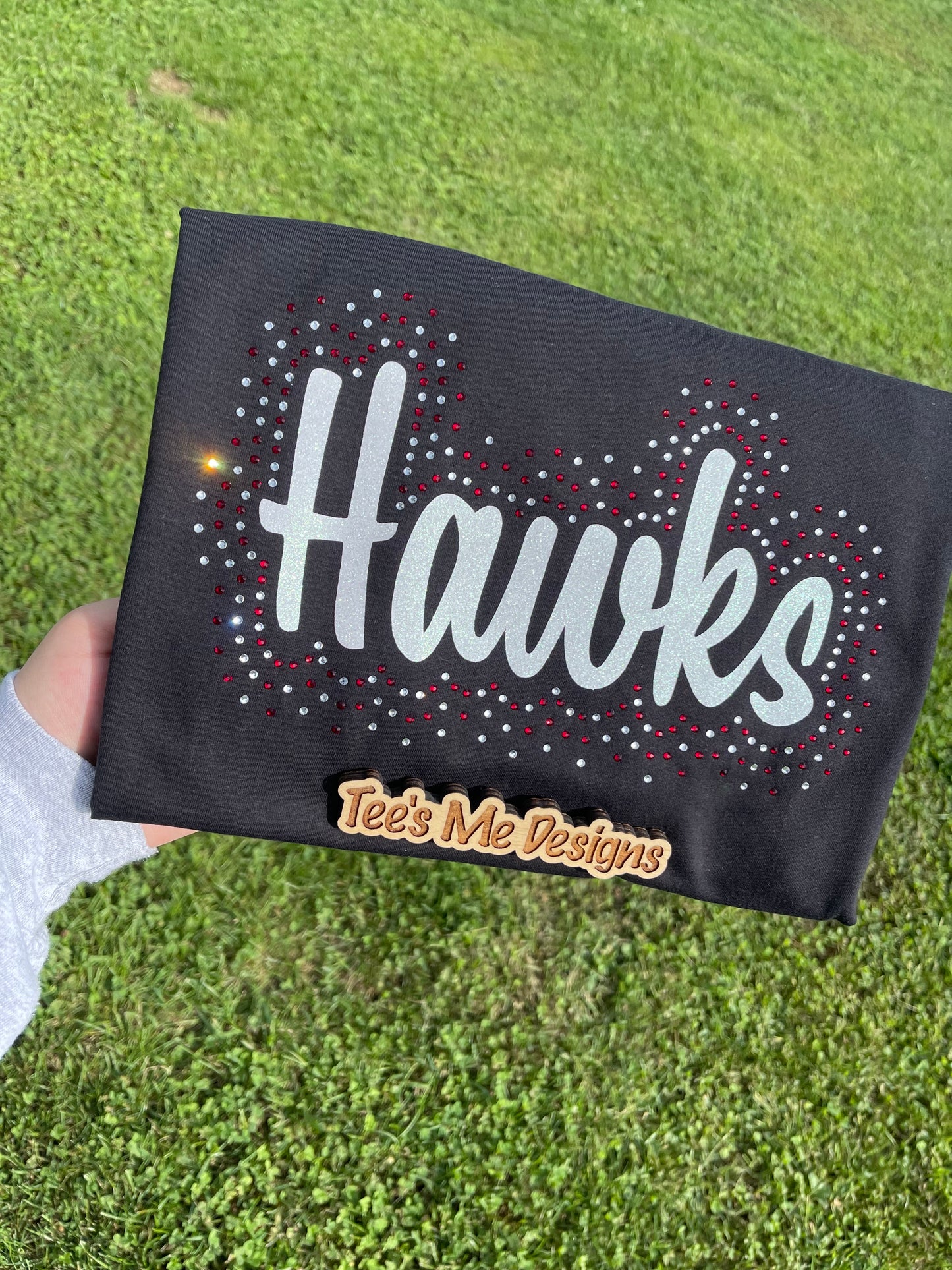 Redhawks/Hawks Glitter Crewneck Sweatshirt