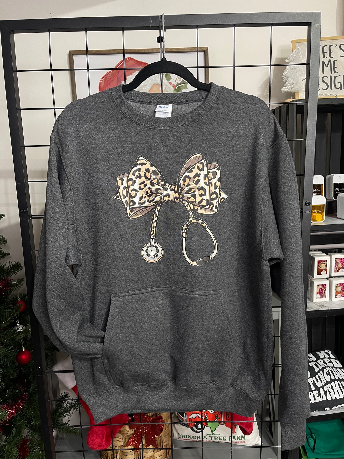 Cheetah Bow Crewneck Sweatshirt