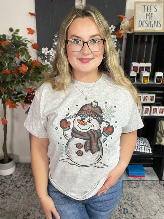 Let It Snow Plaid Snowman Graphic