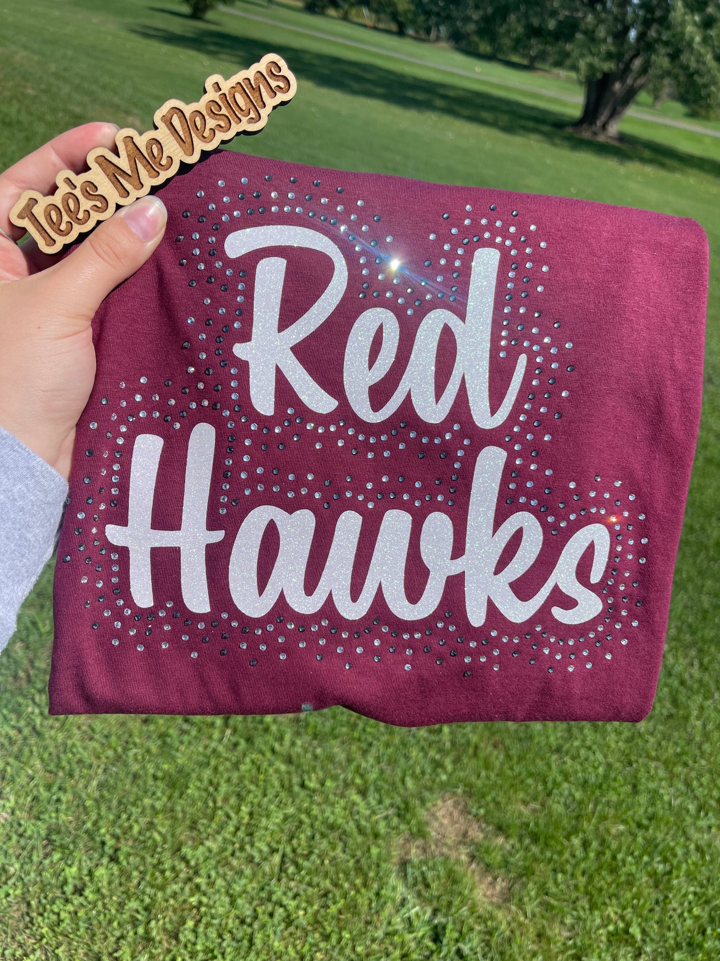 Redhawks/Hawks Glitter Crewneck Sweatshirt