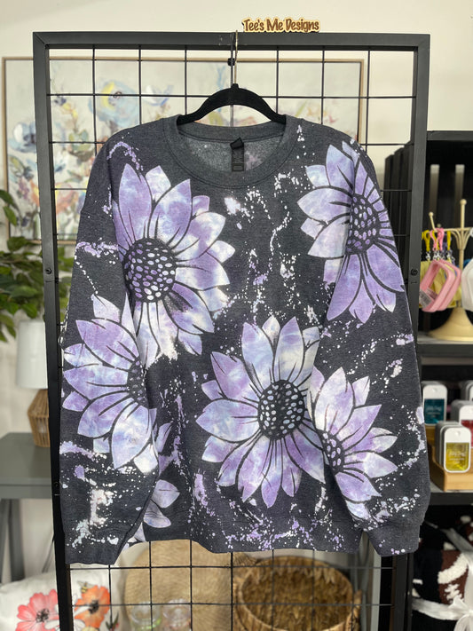 Purple Watercolor Sunflower Tee's & Crews
