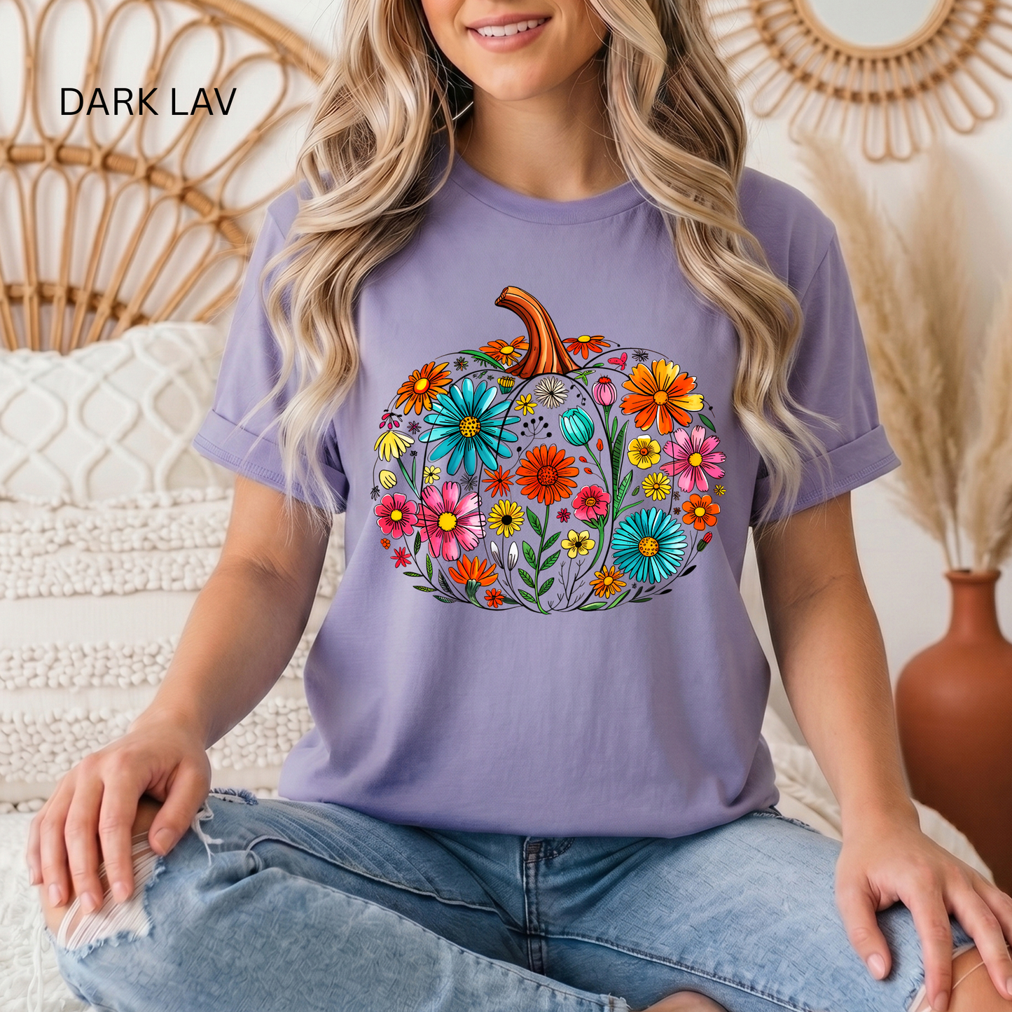 Fun Floral Pumpkin Tee