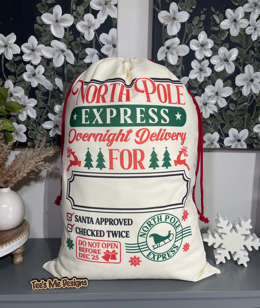 North Pole Express Personalized Santa Sack
