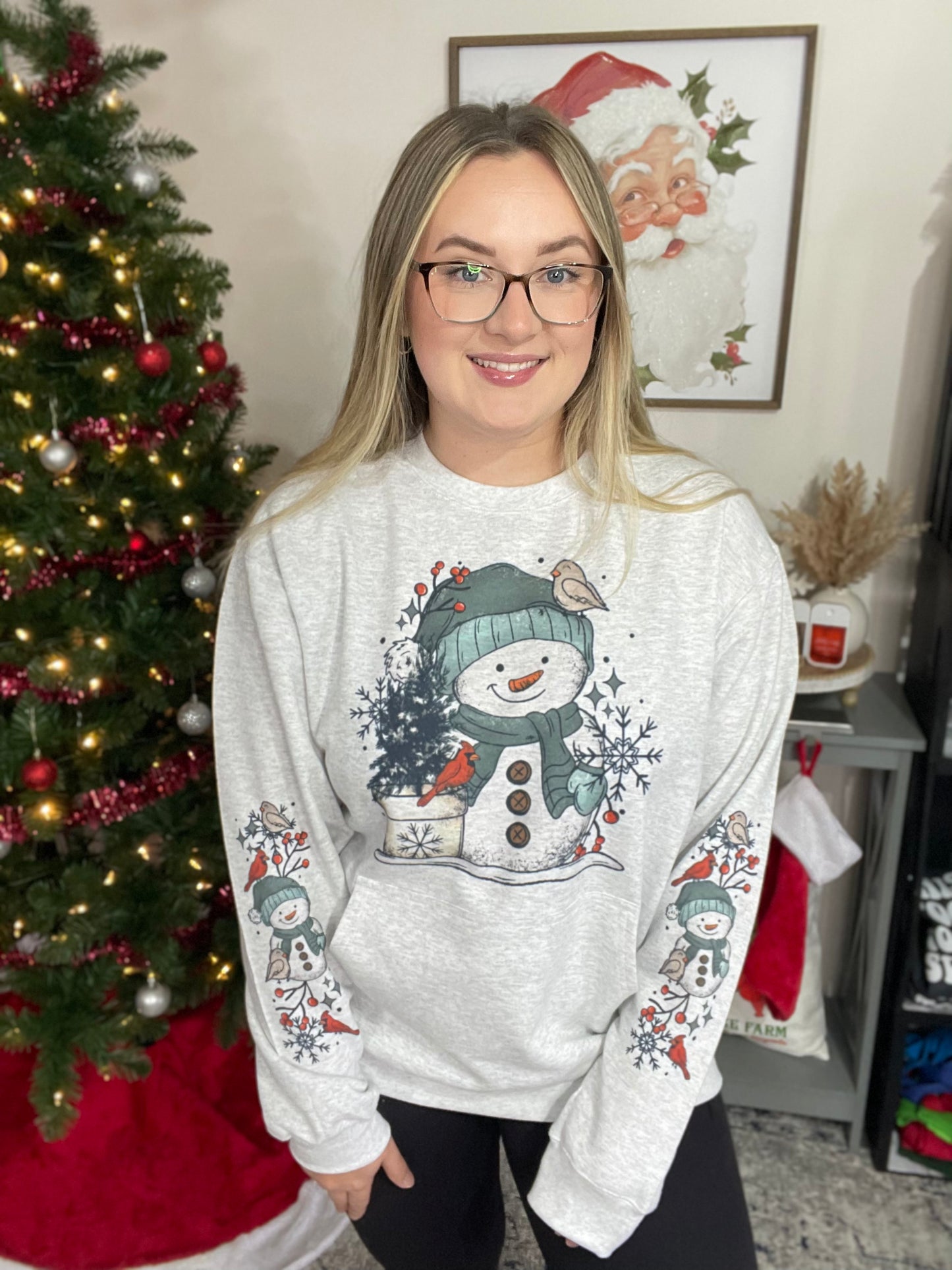 Cardinal & Snowman Long Sleeve