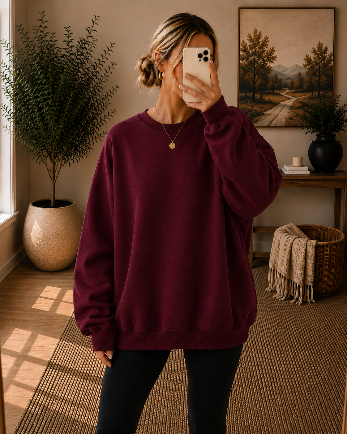 Redhawks/Hawks Glitter Crewneck Sweatshirt