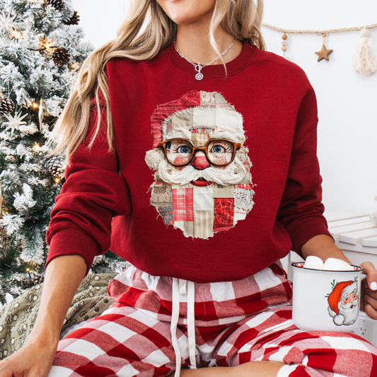 Patchwork Santa Crewneck