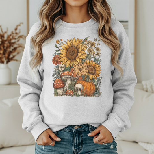 Boho Fall Floral Crew