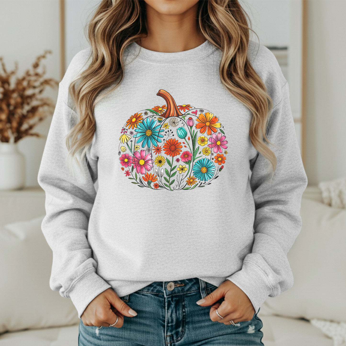 Fun Floral Pumpkin Crew