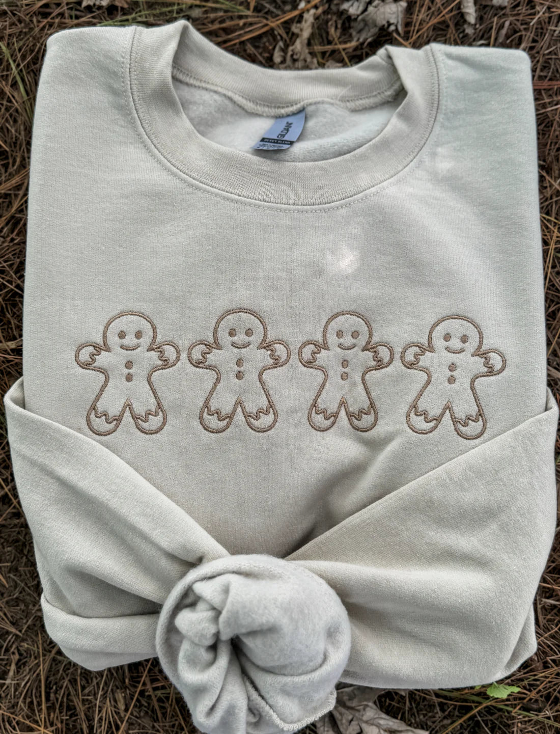 Gingerbread Embroidered Crewneck