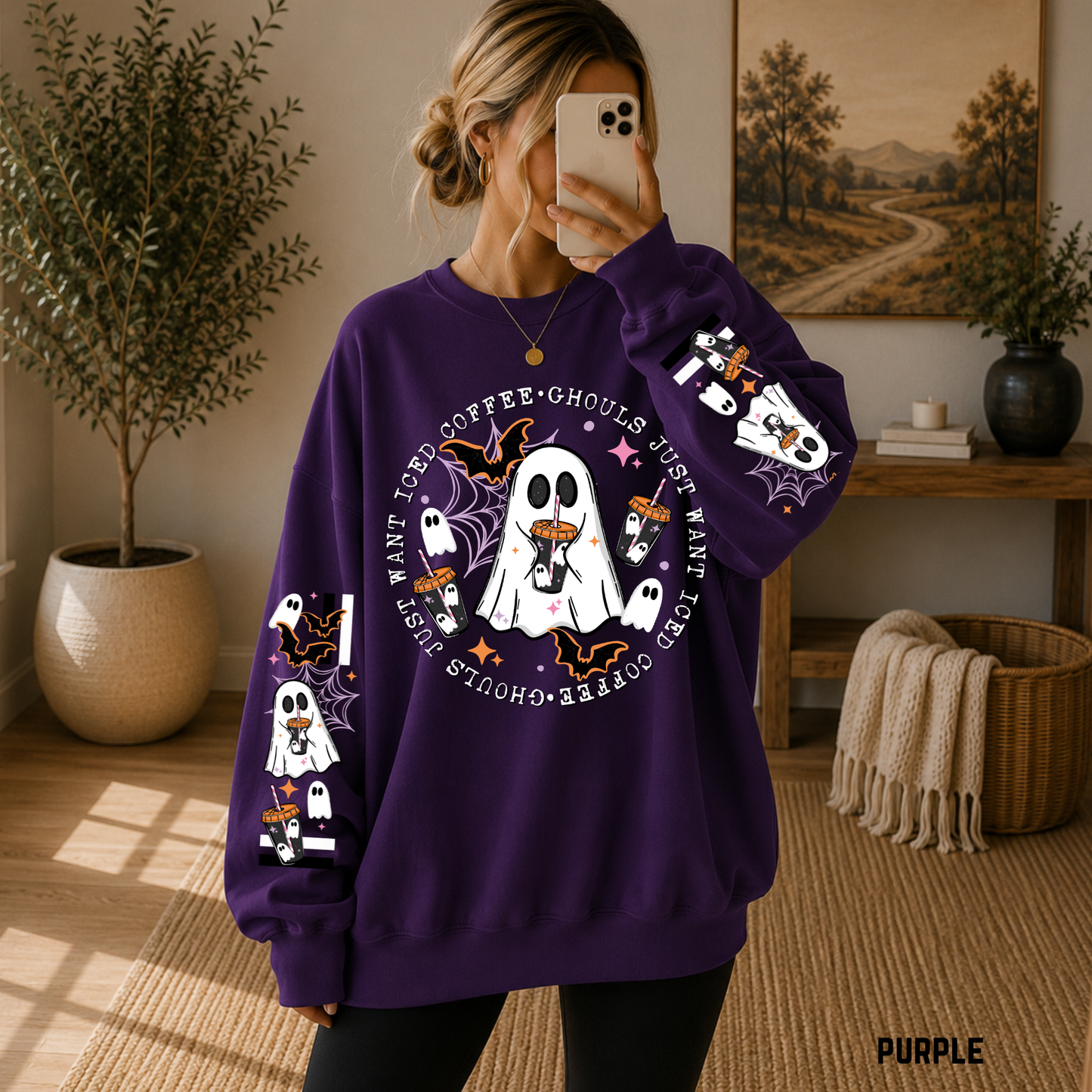 Ghouls Just Want Iced Coffee Crewneck Sweatshirt